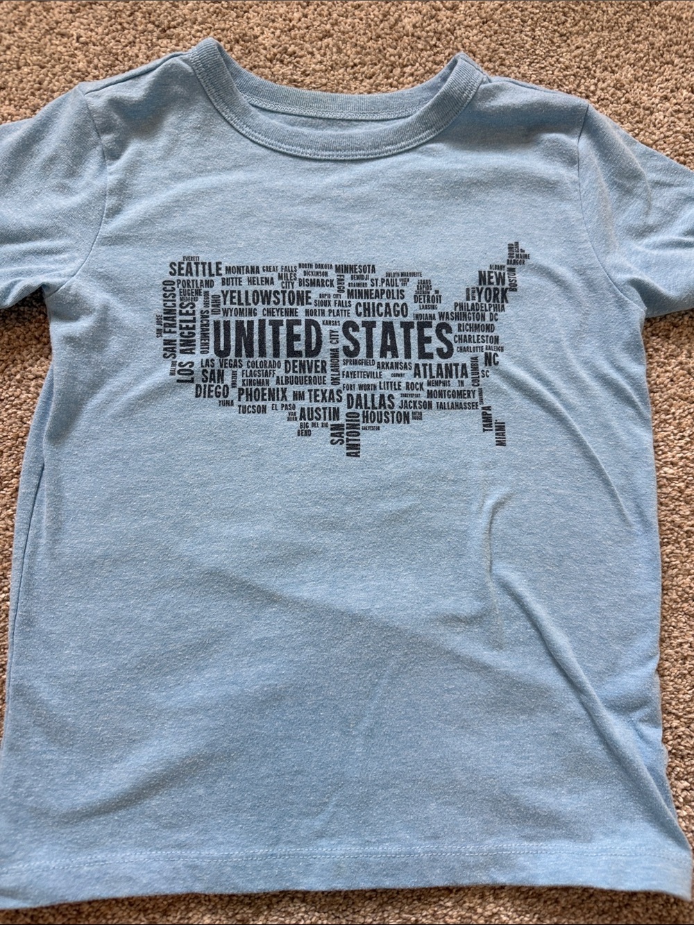Crewcuts Light Blue Typographic 'United States' Tee (4-5)